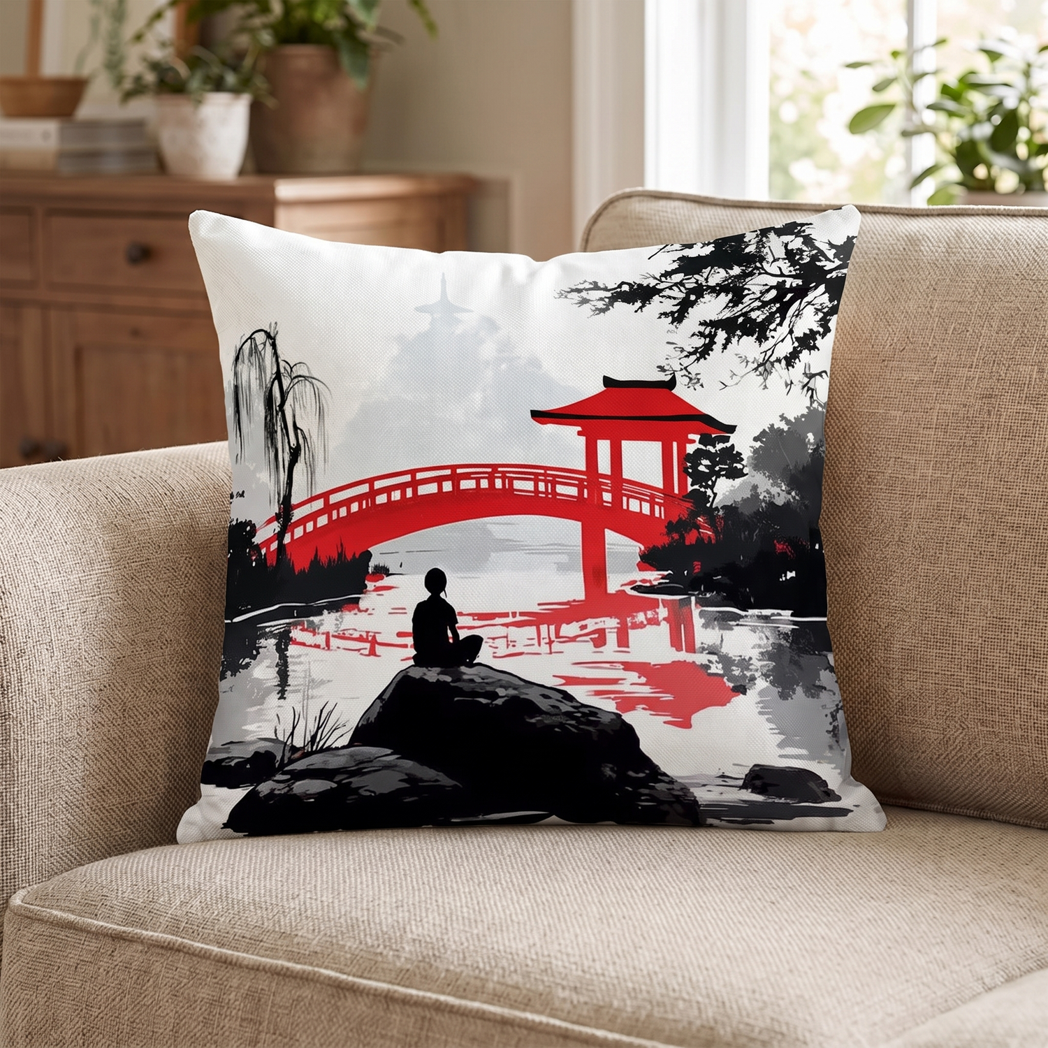 Japanese Garden Cushion Cover