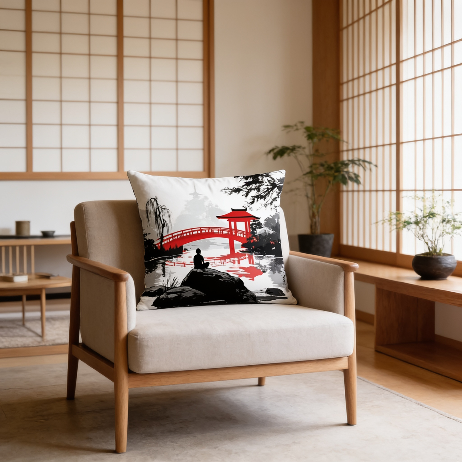 Japanese Garden Cushion Cover