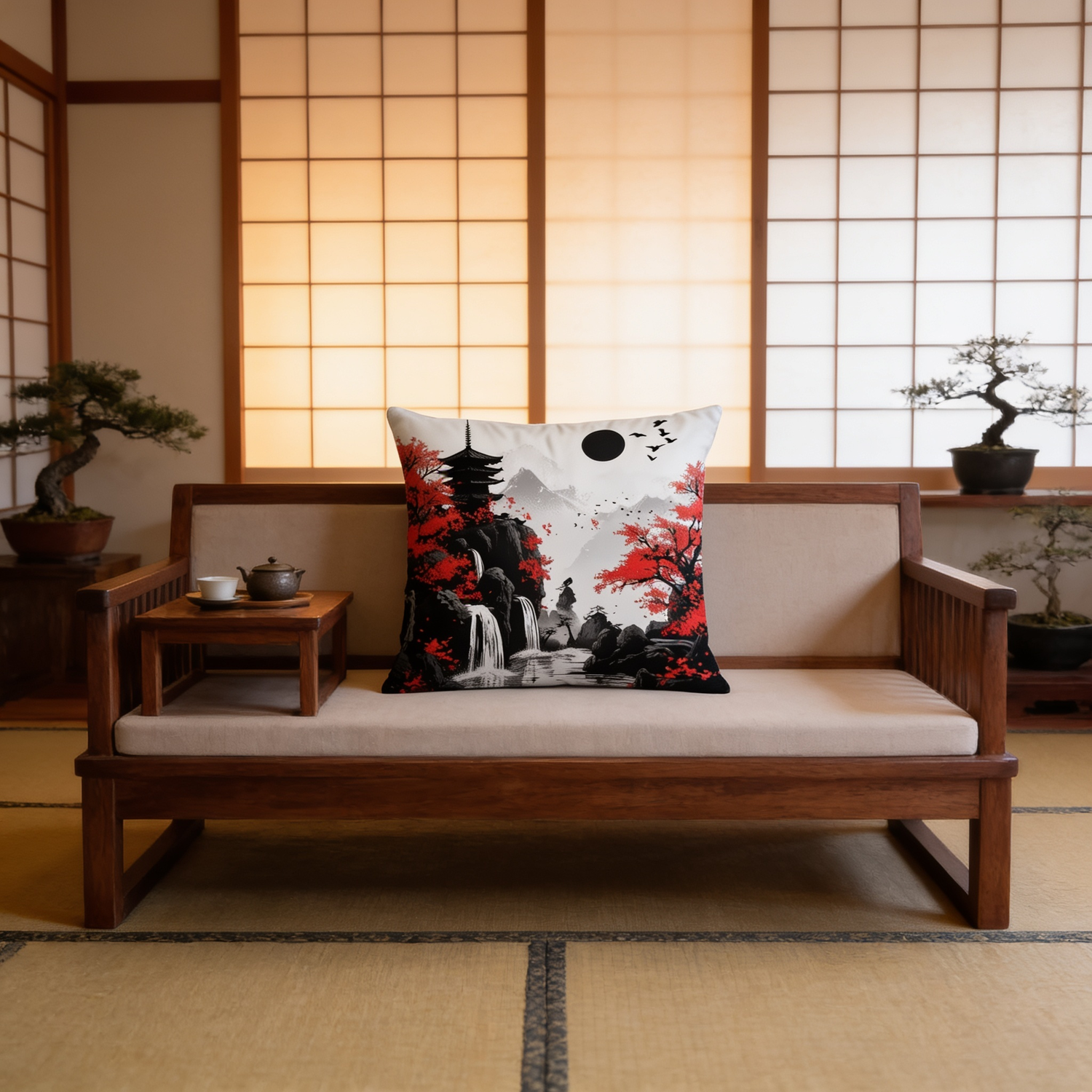 Japanese Landscape Pillow Cover