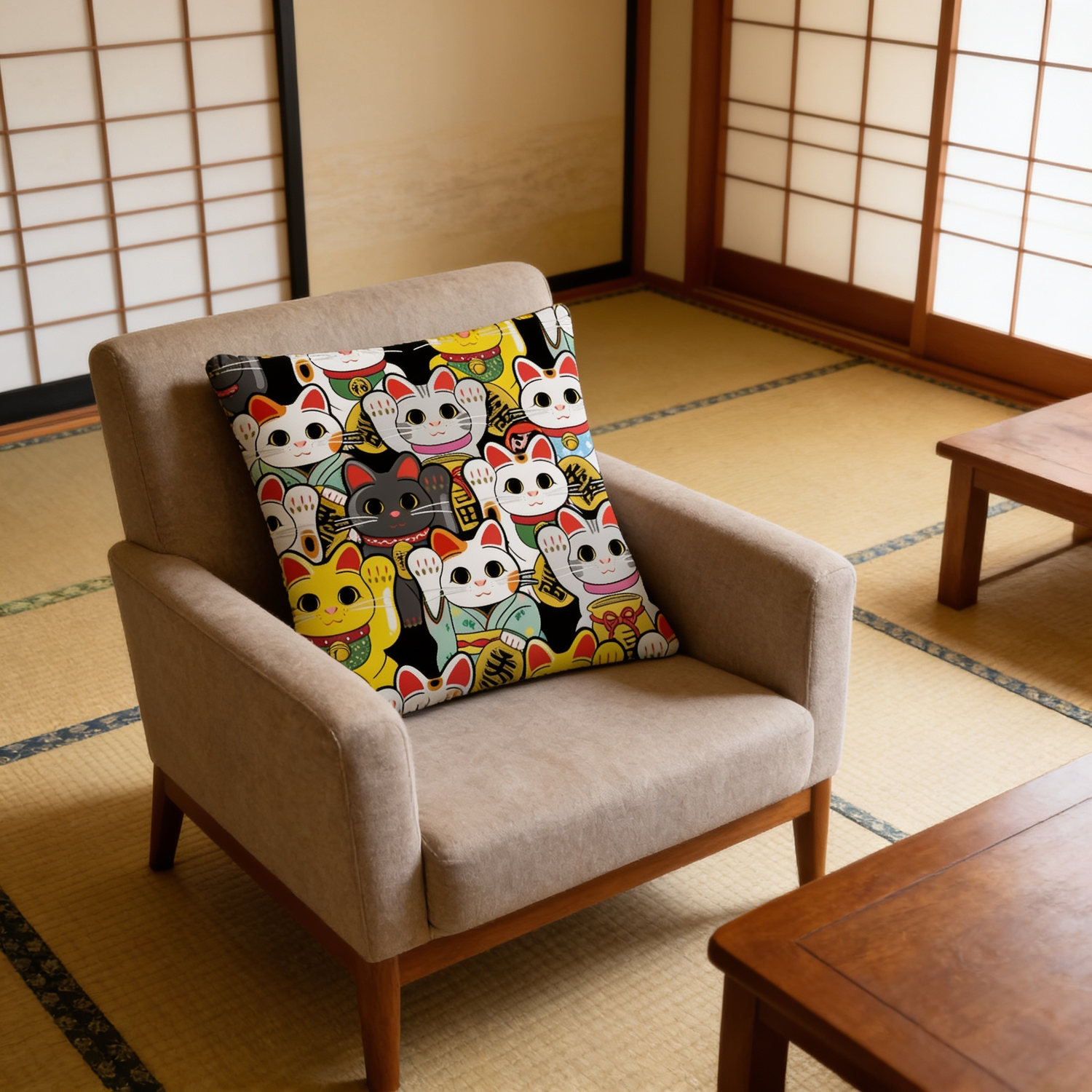 Maneki Neko Cushion Cover