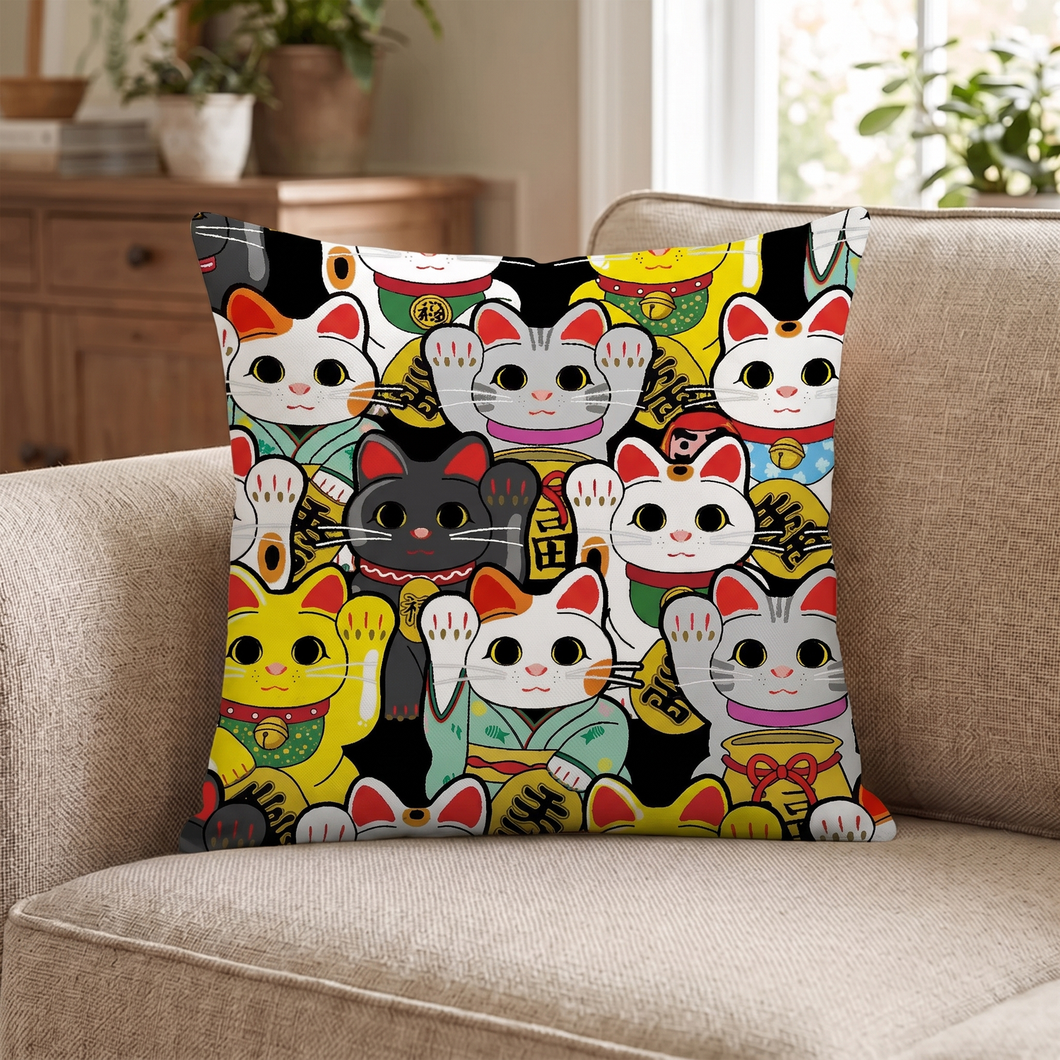 Maneki Neko Cushion Cover