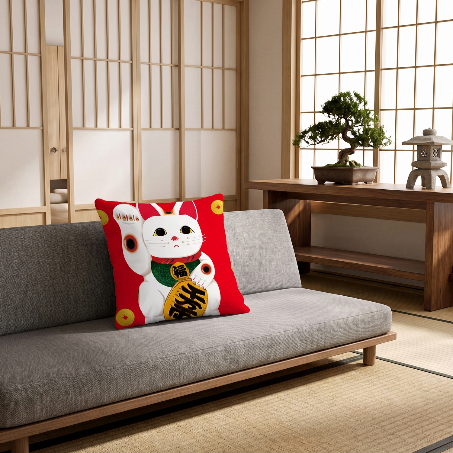 Maneki Neko Pillow Cover