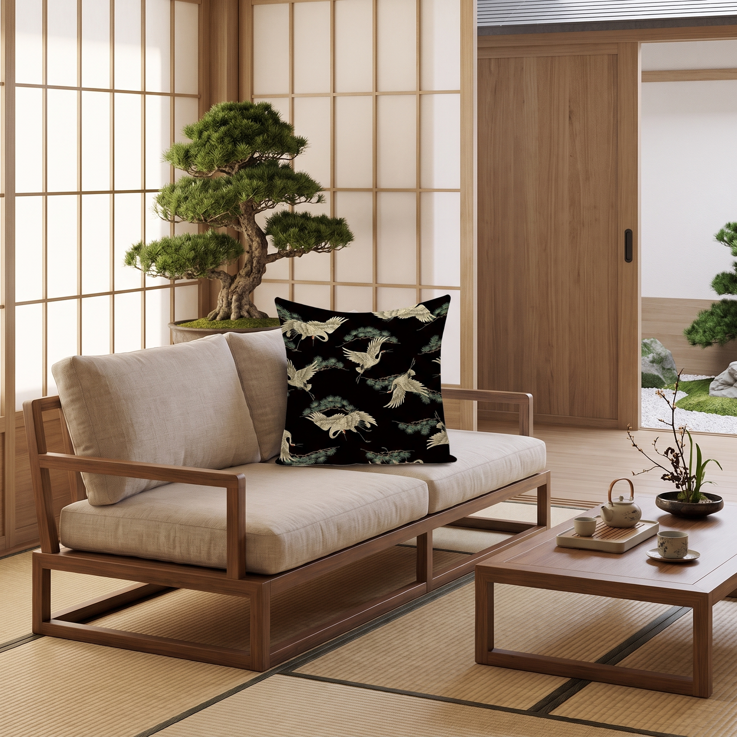Japanese Inspired Cushion Cover