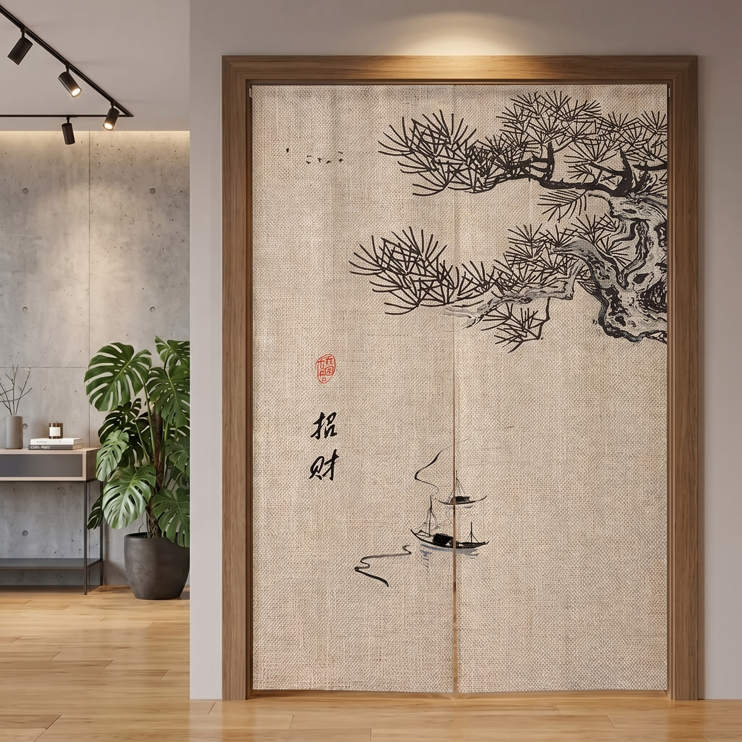 Japanese Pine Tree Noren Curtain