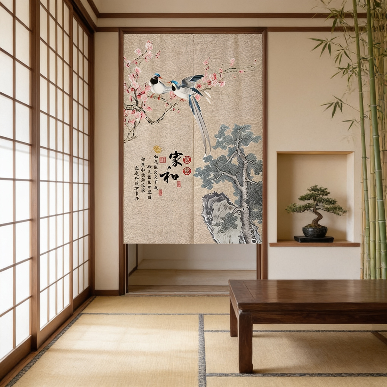 Japanese Blossom Noren Curtain
