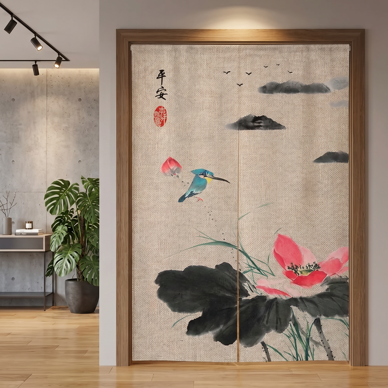 Japanese Flower Noren Curtain