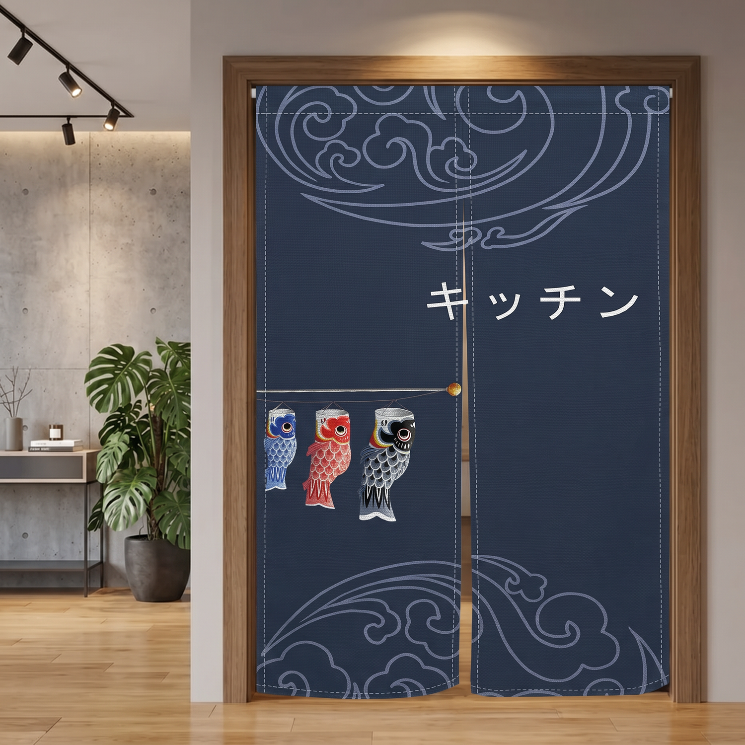 Japanese-Style Koi Fish Noren Curtain