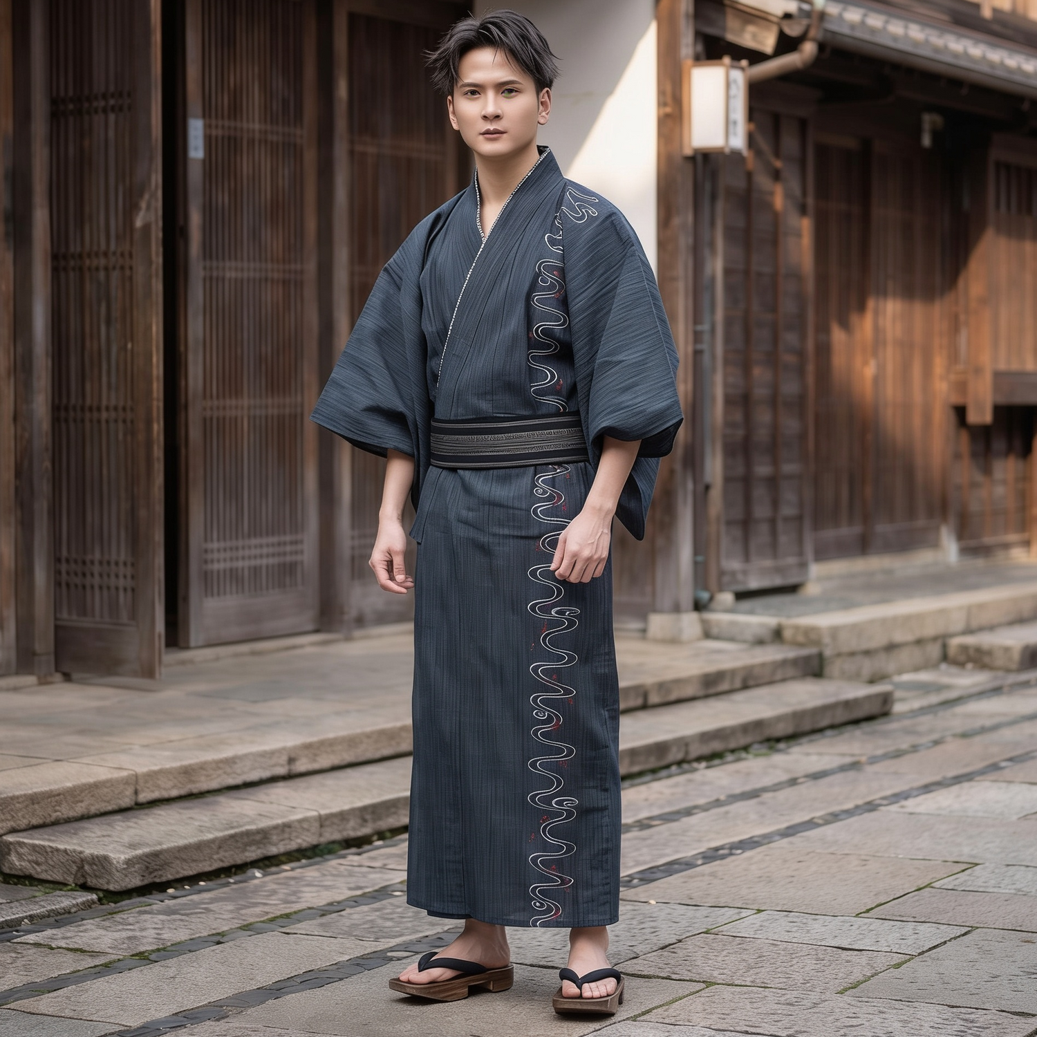 Japanese Embroidered Yukata Men