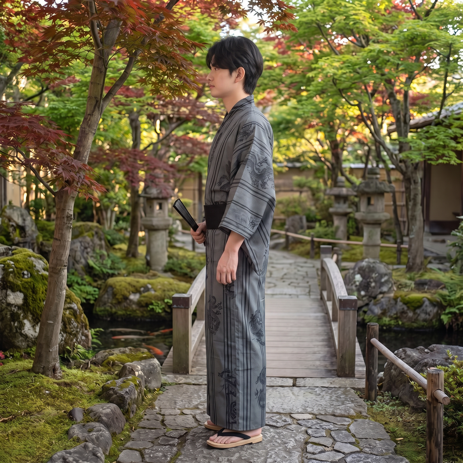 Striped Mens Yukata