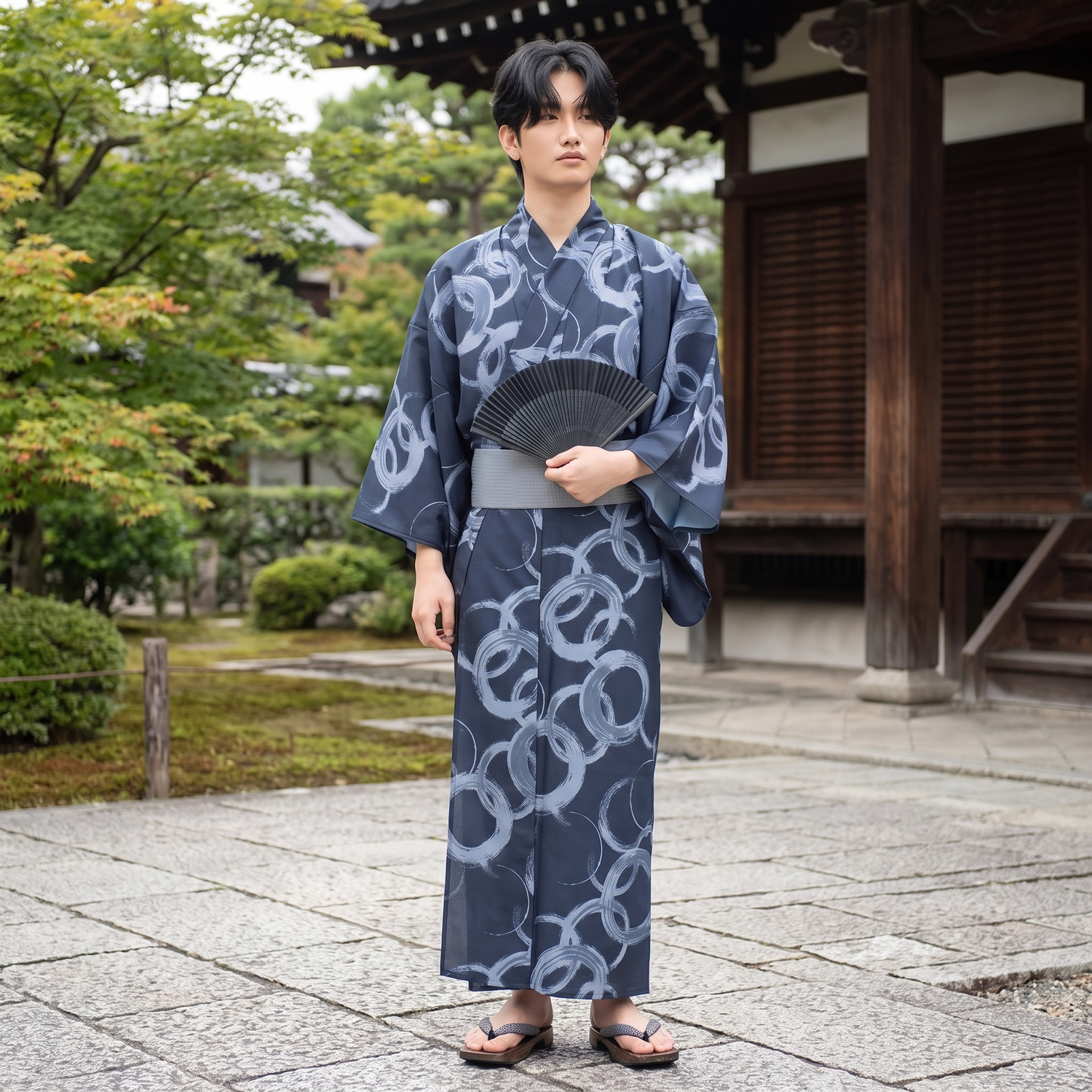 Men's Japanese Printed Yukata