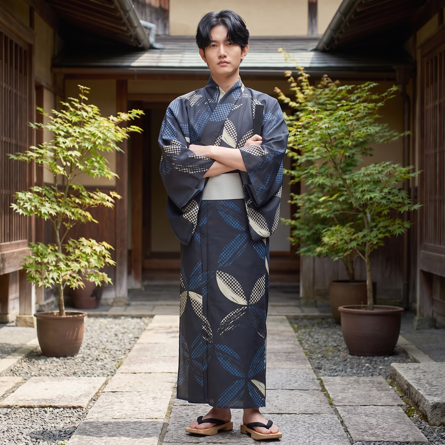 Black Mens Yukata