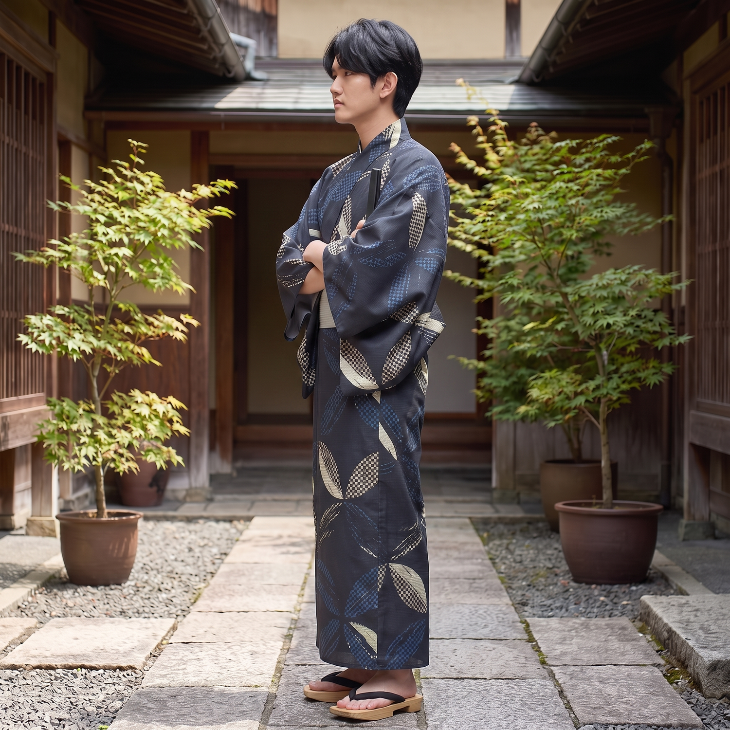 Black Mens Yukata