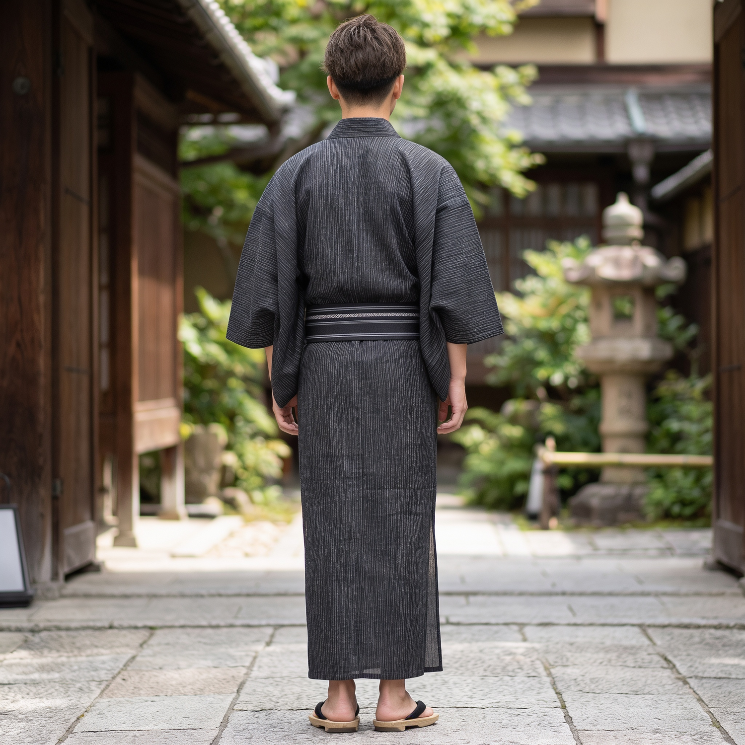 Mens Black Kimono