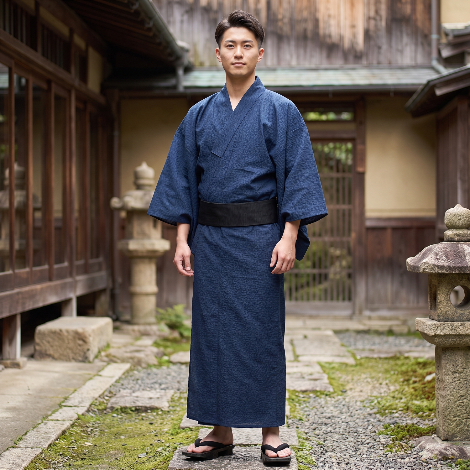 Summer Navy Japanese Kimono