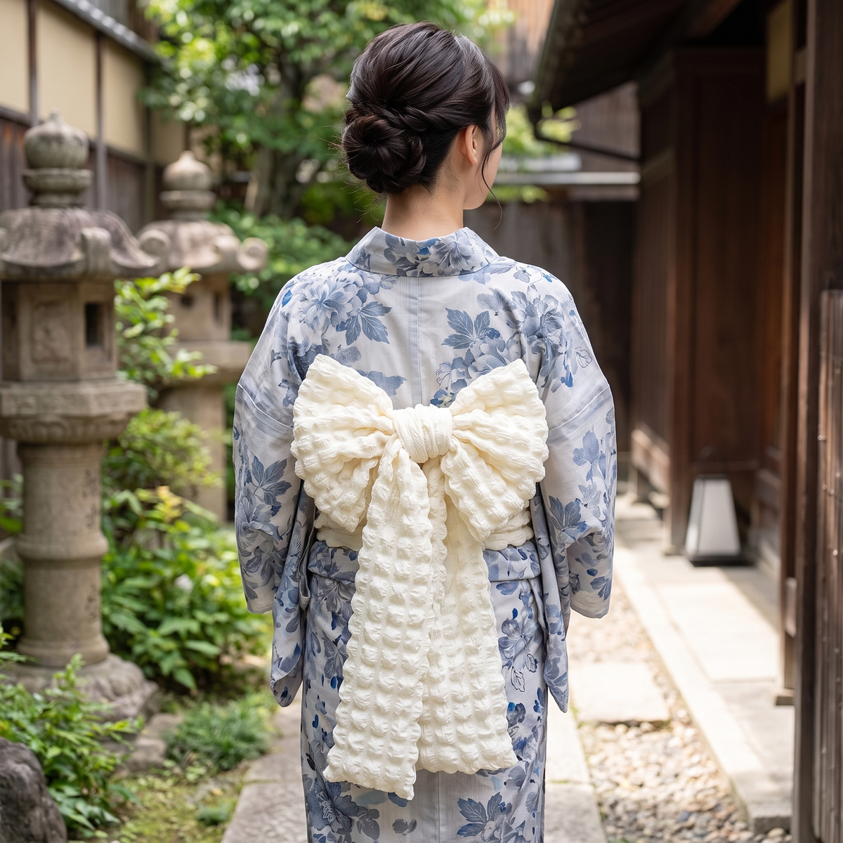 Japanese White Womens Obi Belt