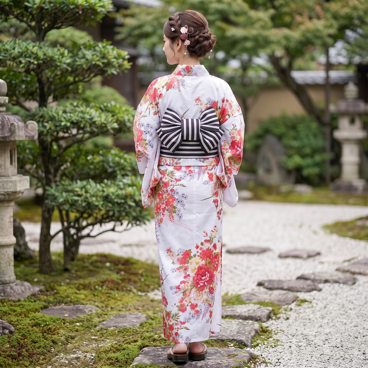 Womens White Yukata