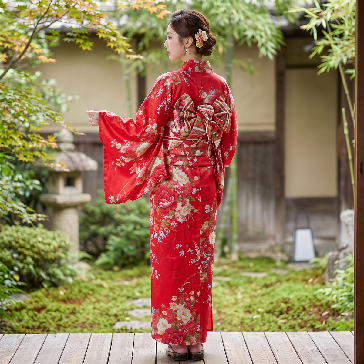 Japanese Red Yukata for Women