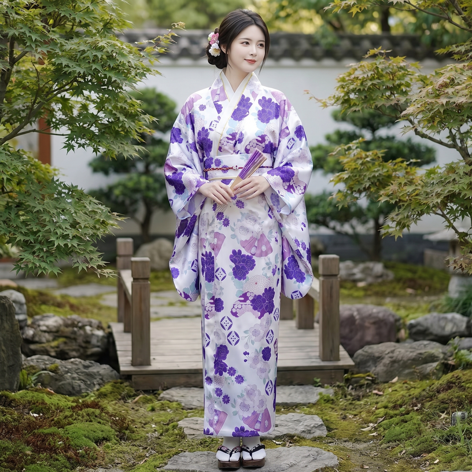 Purple Japanese Womens Kimono