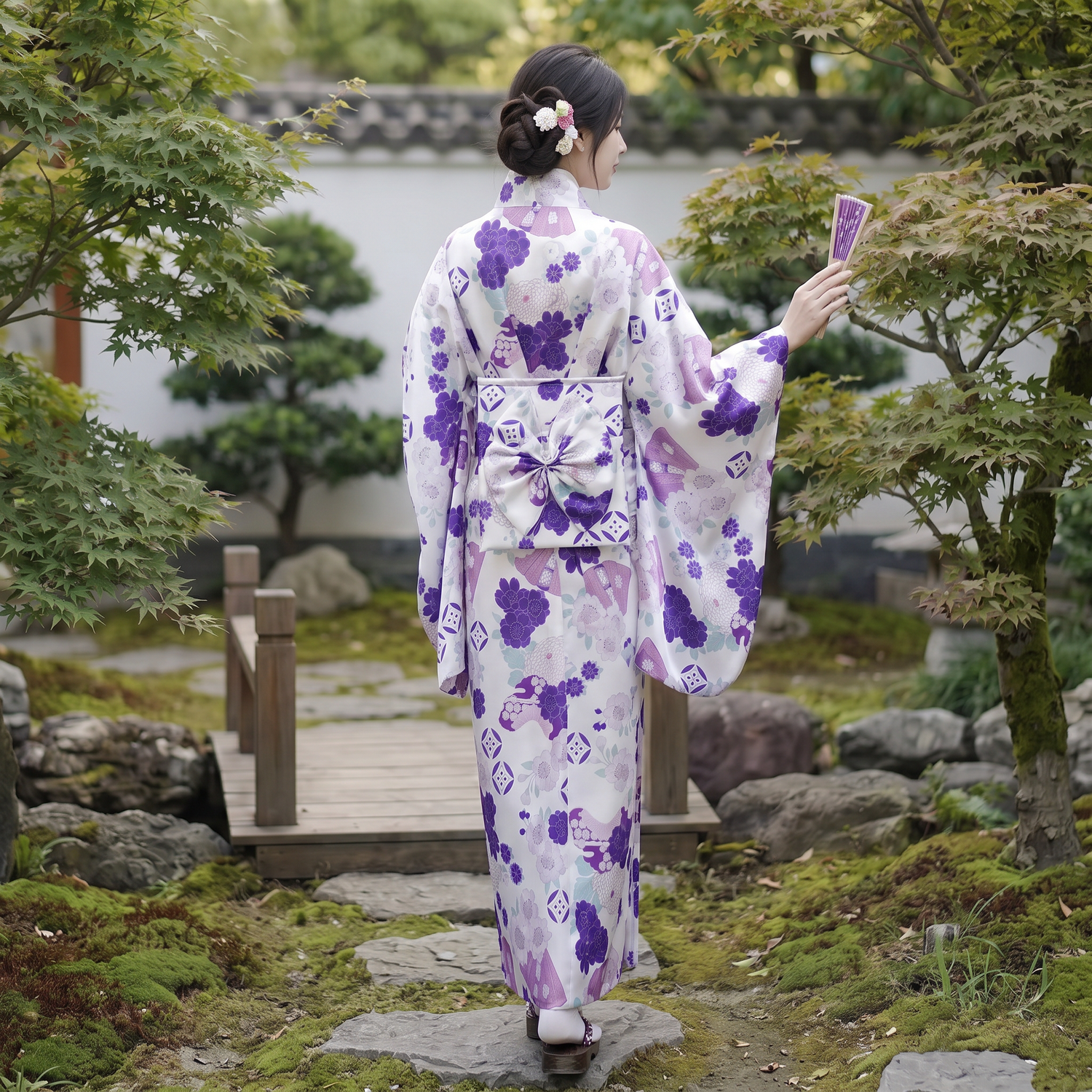 Purple Japanese Womens Kimono