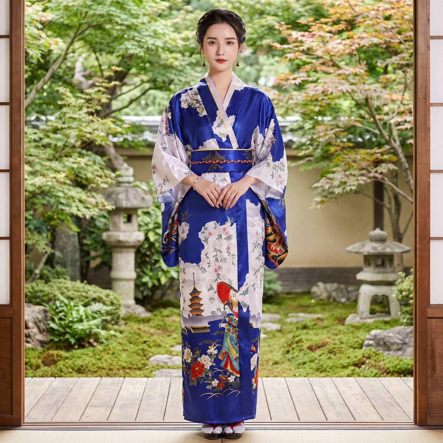 Traditional Vintage Womens Kimono