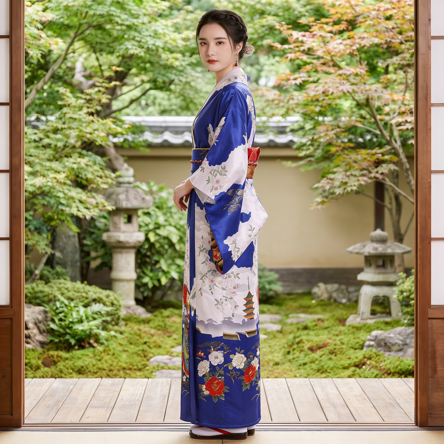 Traditional Vintage Womens Kimono
