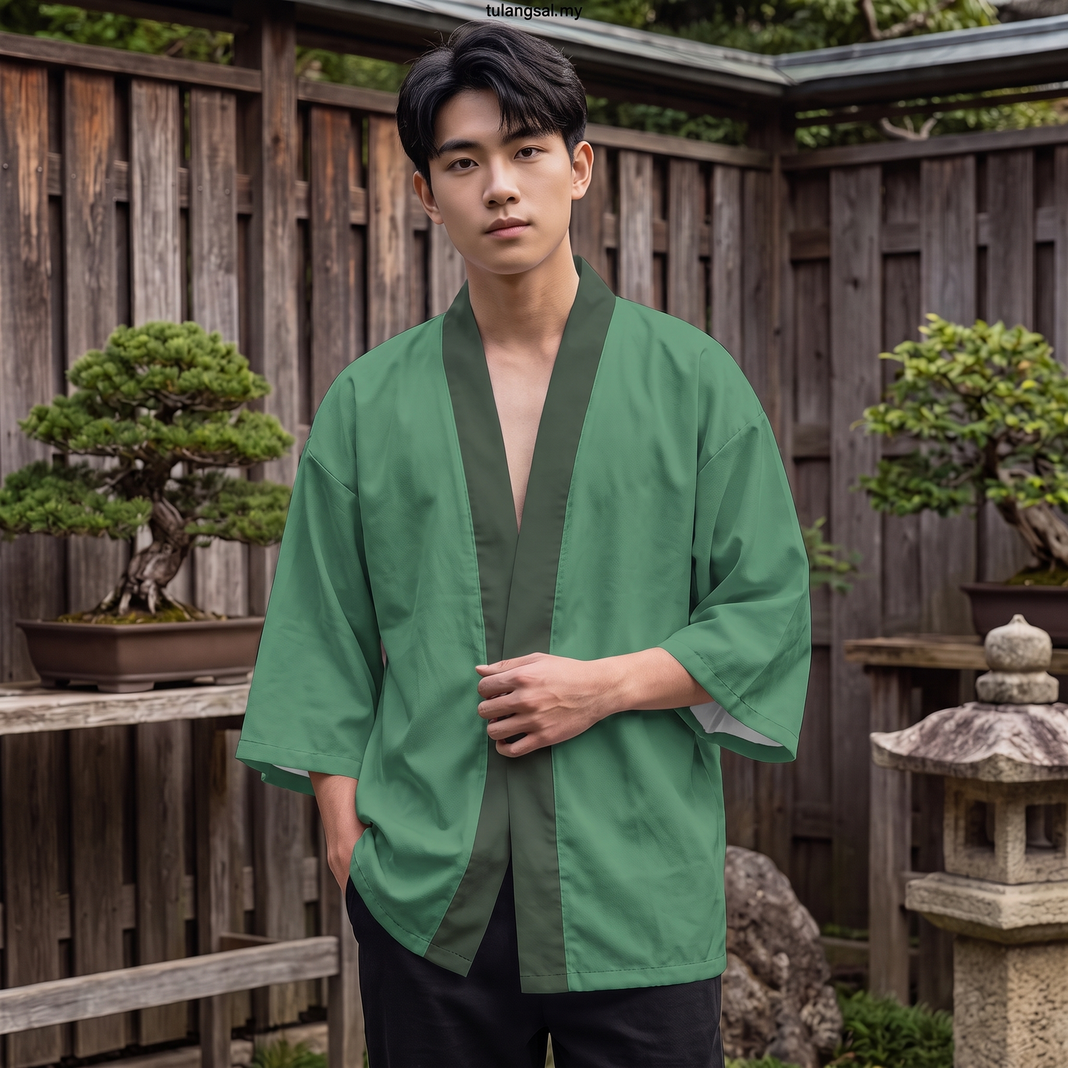 Japanese Green Haori Jacket