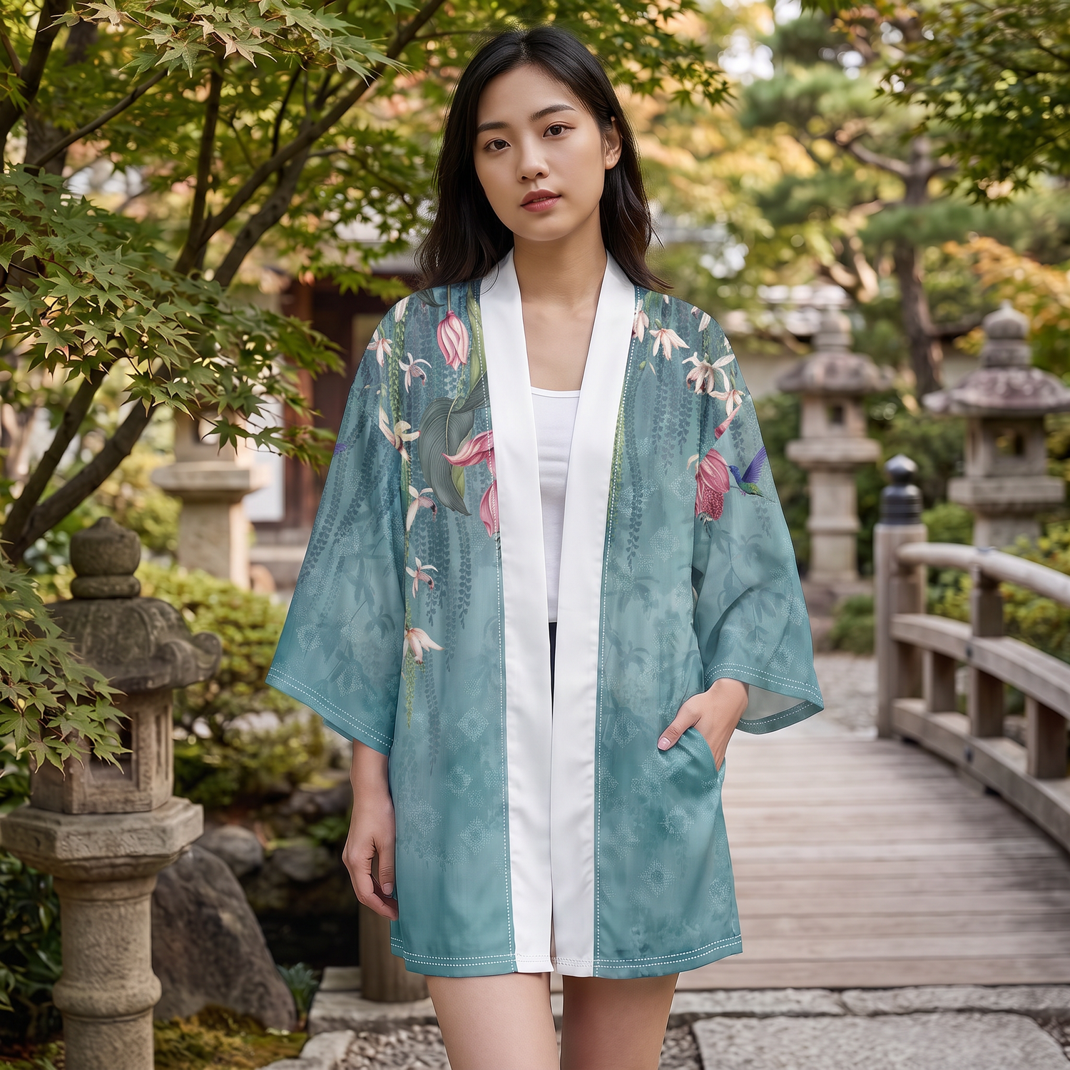 Japanese Blue Floral Haori