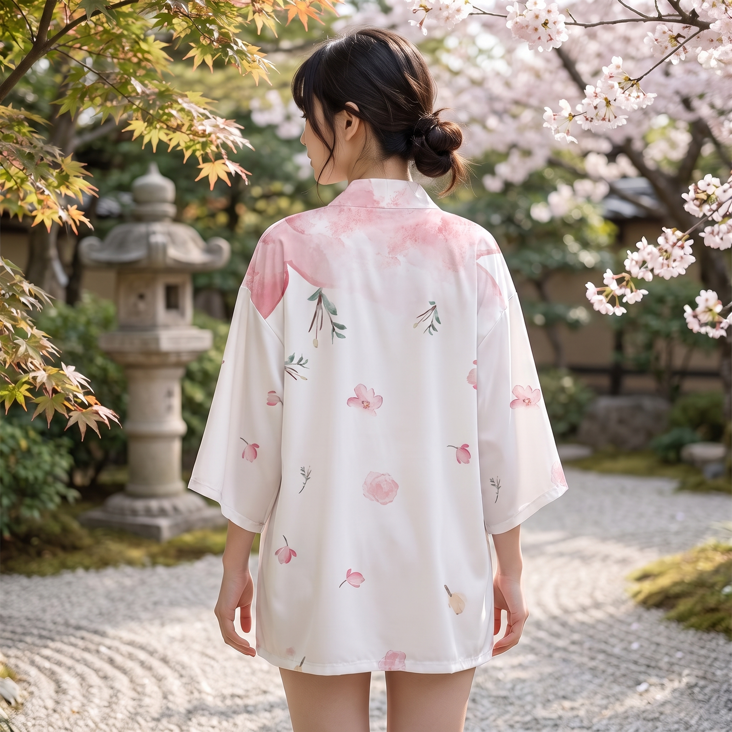 Japanese White Floral Haori