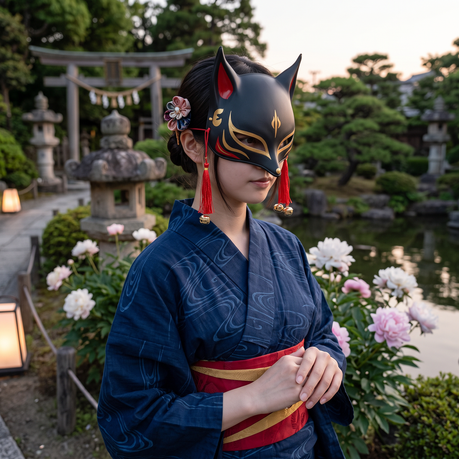 Japanese Black Fox Mask