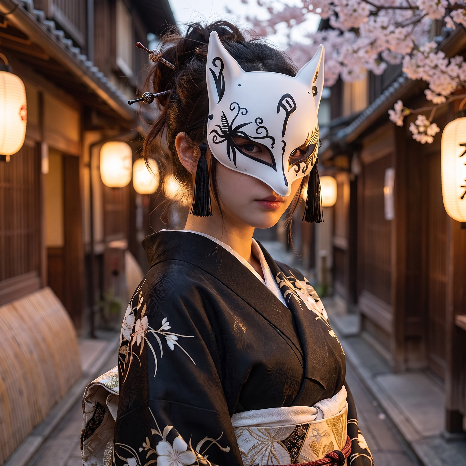 Japanese Kitsune White Mask