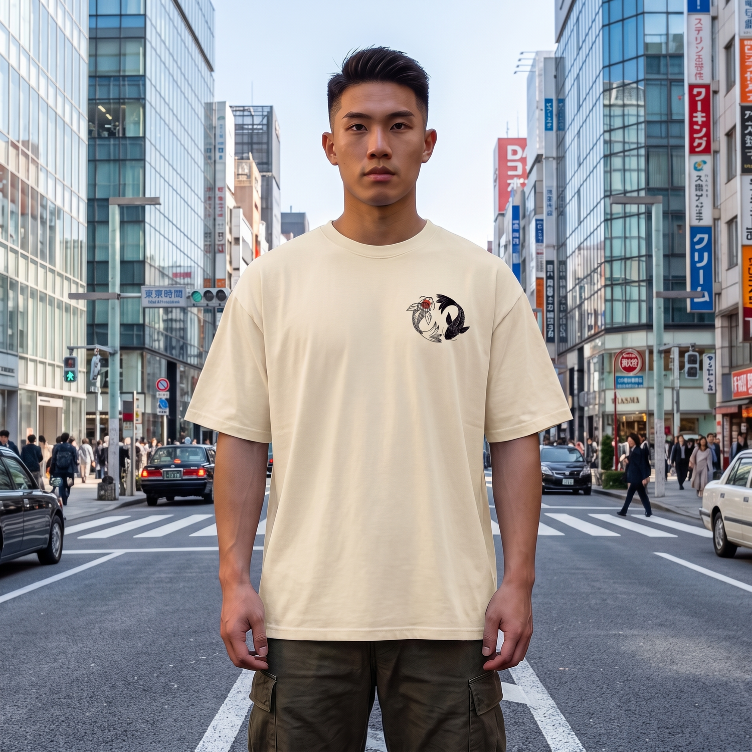 Harajuku Koi Pattern T-shirt