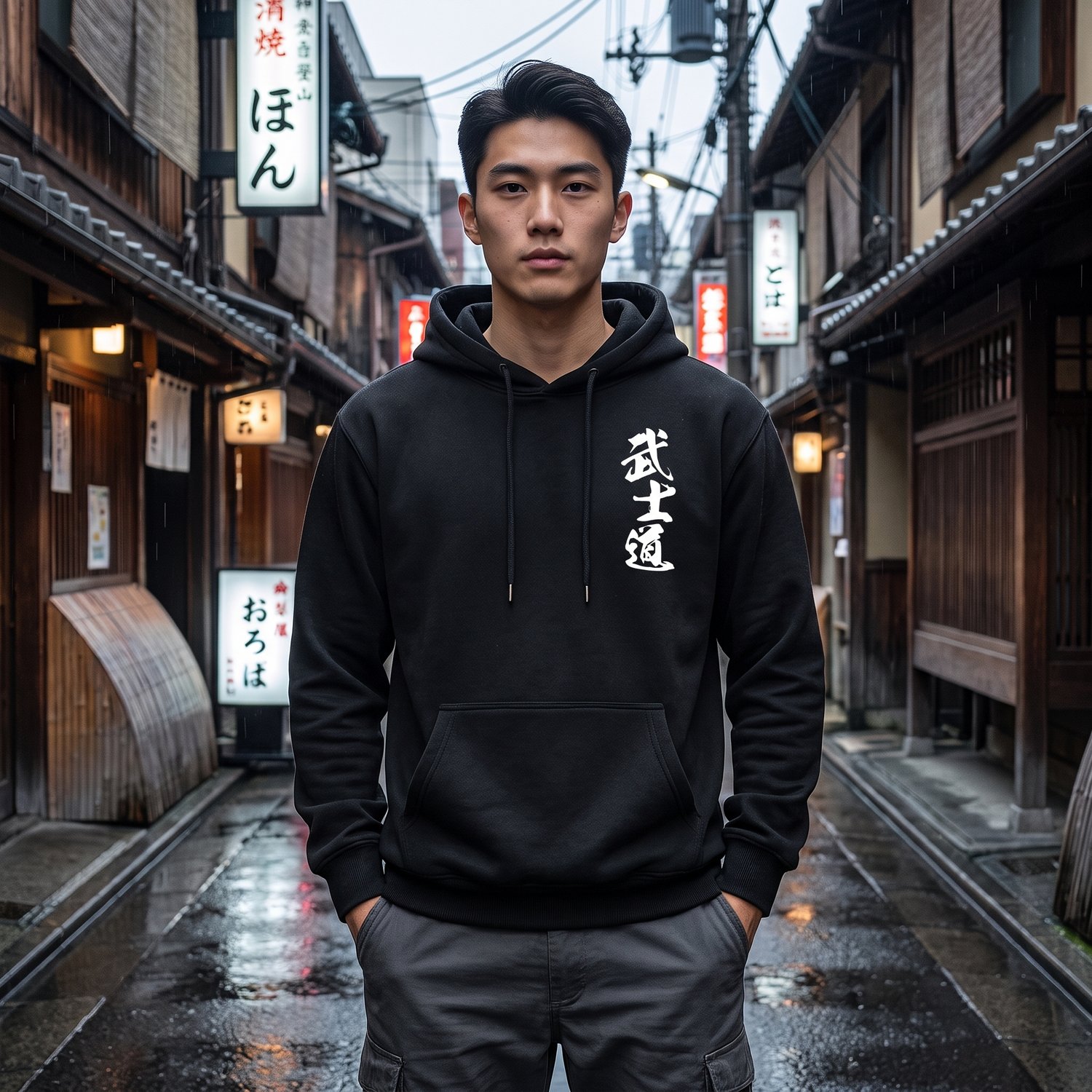 Bushido Print Streetwear Hoodie