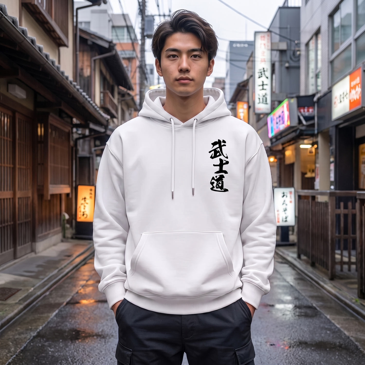 Bushido Print Streetwear Hoodie