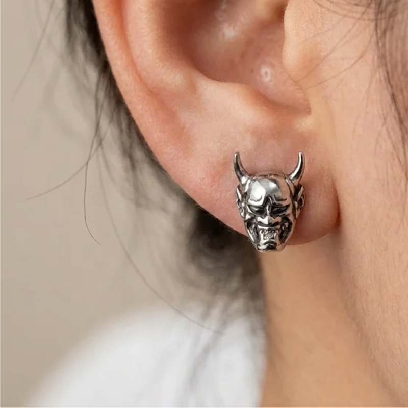 Hannya Mask Stud Earrings