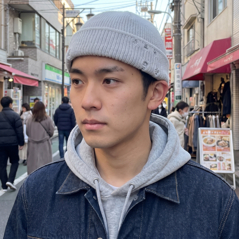 Japanese Ripped knit hat