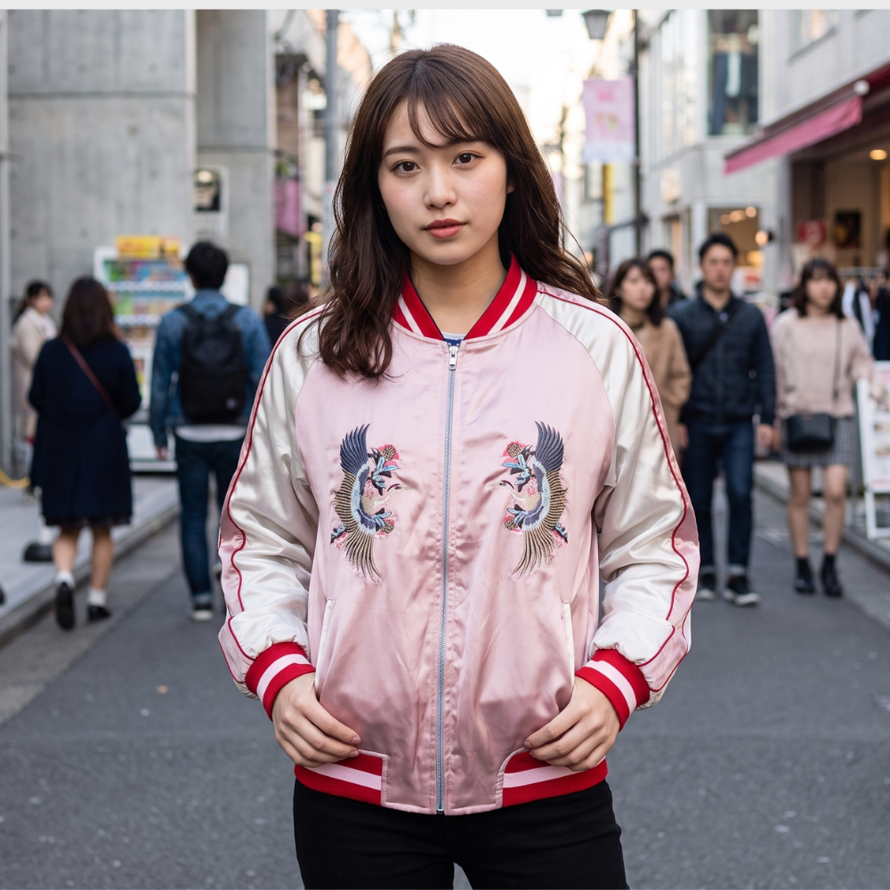 Double Sided Satin Baseball Jacket