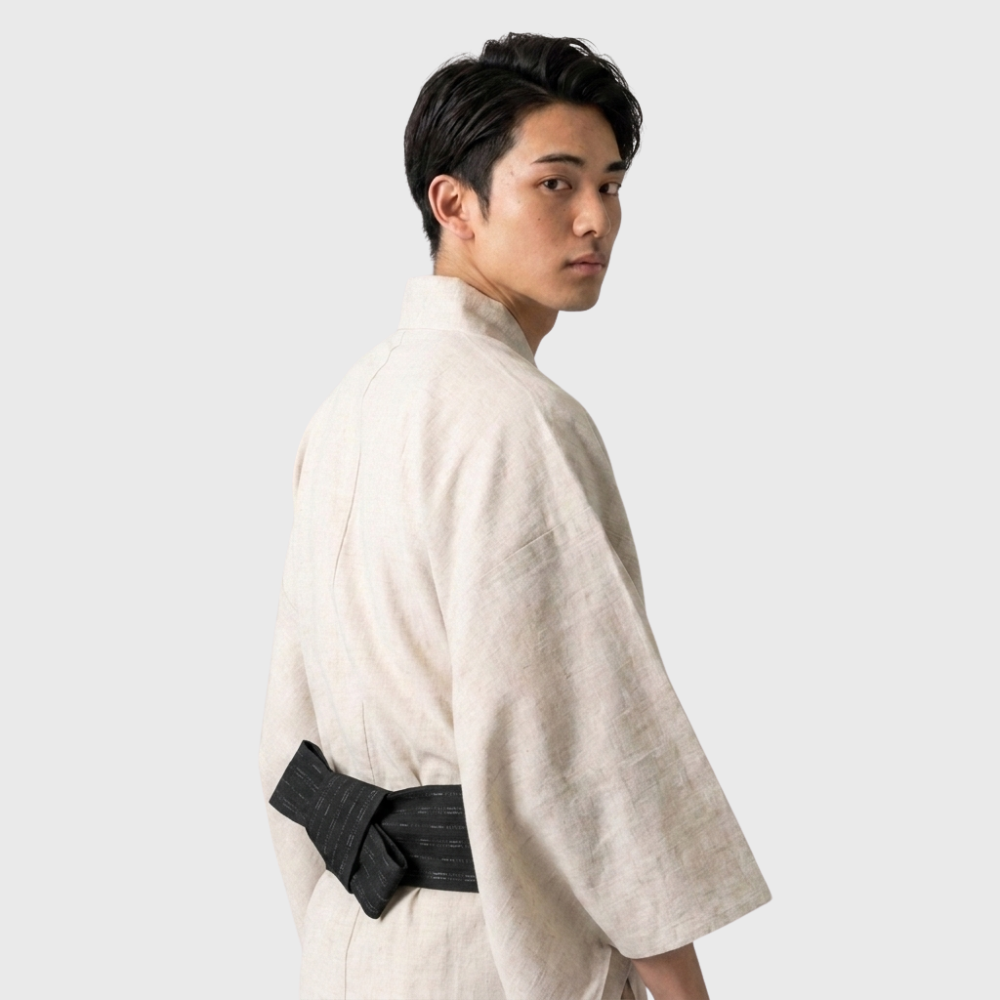 Black & White Design Belt Men's Obi