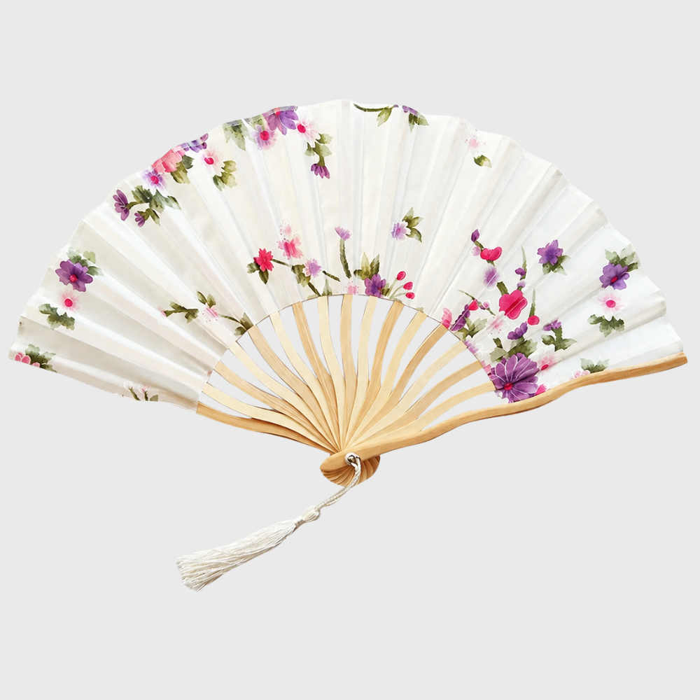 White Flowered Japanese Fan