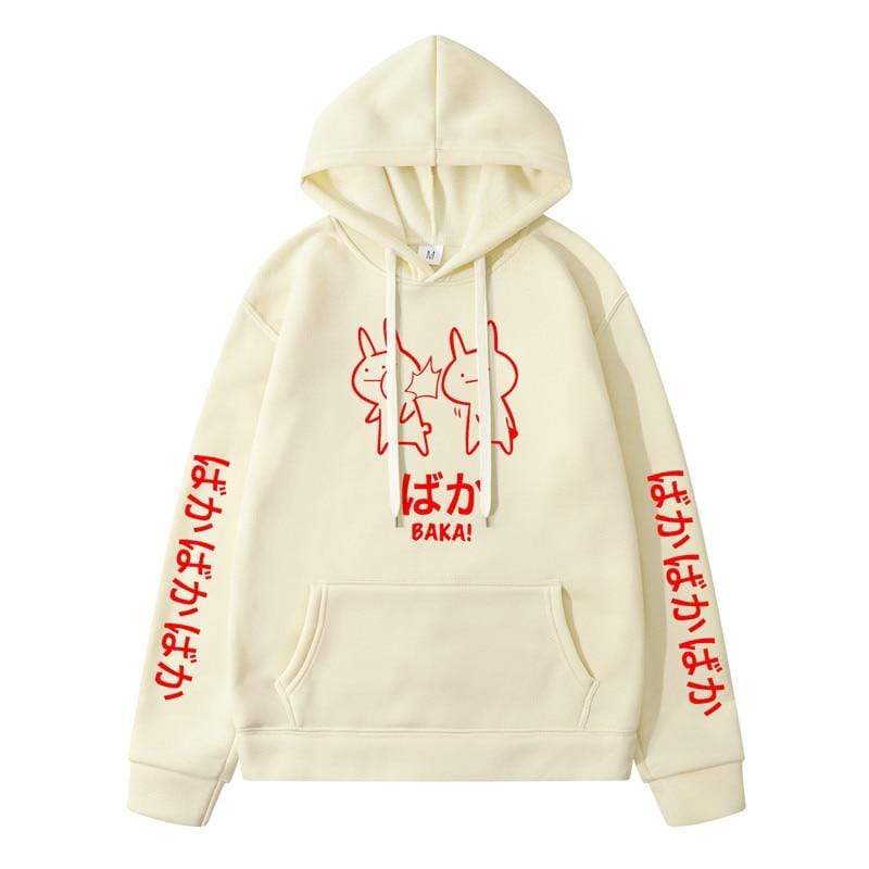 2020 Baka Rabbit Slap Hoodies Japan Anime Funny Cute Thick Hoody High Quality Black Japanese Sweatshirt Pullover