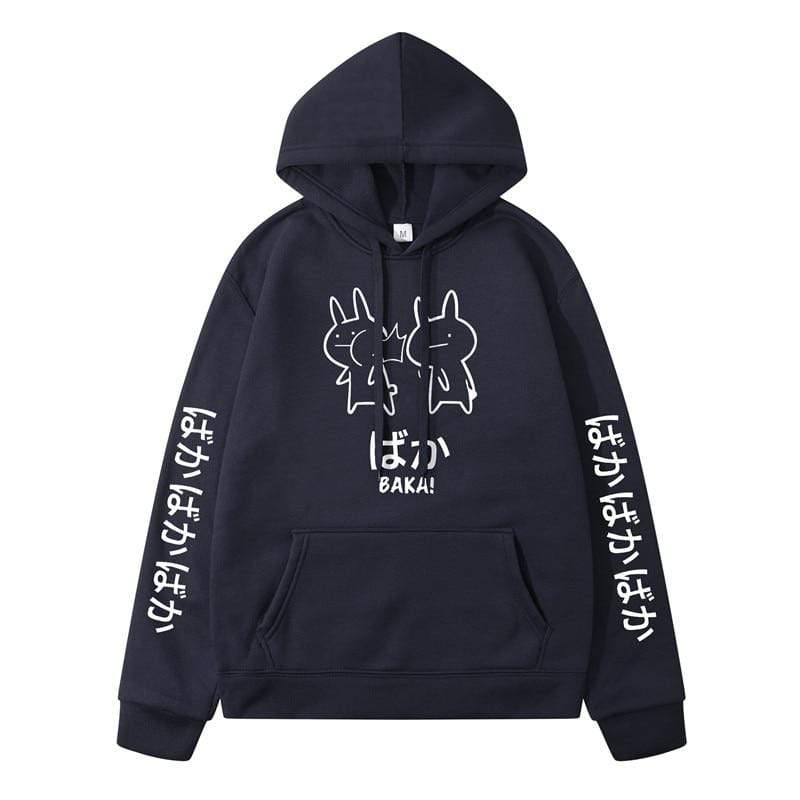 2020 Baka Rabbit Slap Hoodies Japan Anime Funny Cute Thick Hoody High Quality Black Japanese Sweatshirt Pullover