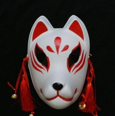 Hand Painted Updated Anbu Mask, Japanese Kitsune Fox Mask Full