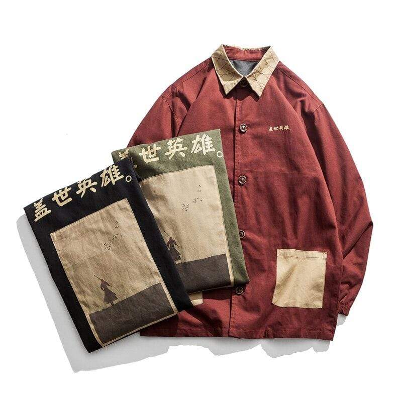 Japanese Kanji Samurai Jacket Japanese Temple