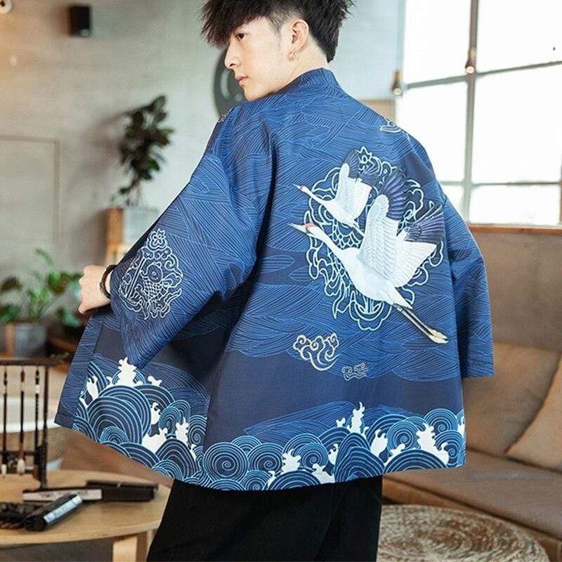 Japanese Kimono Jacket Women Men Kimono Jacket Retro Coat Japanese