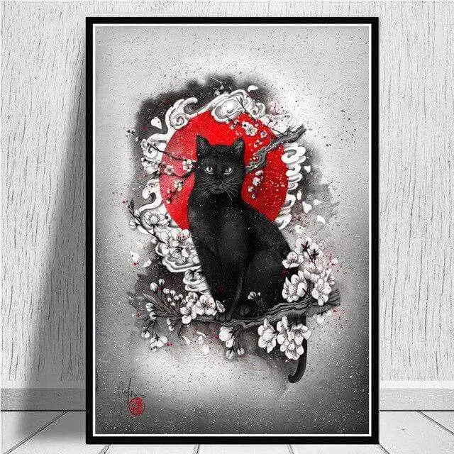 Black Cat </br> Japanese Painting