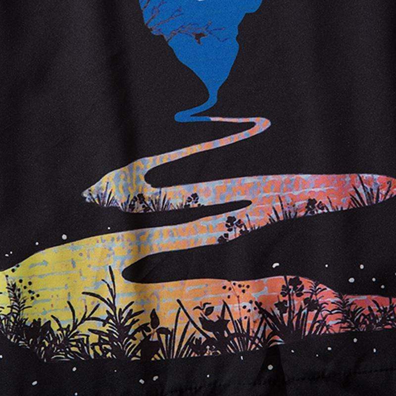 Black Japanese Kimono Shirt