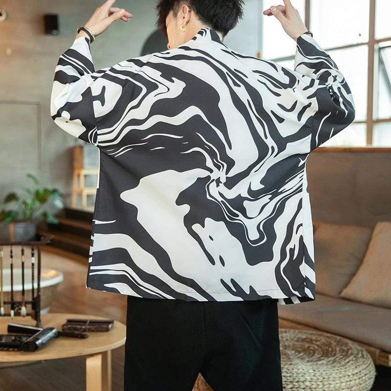 Black kimono jacket traditional