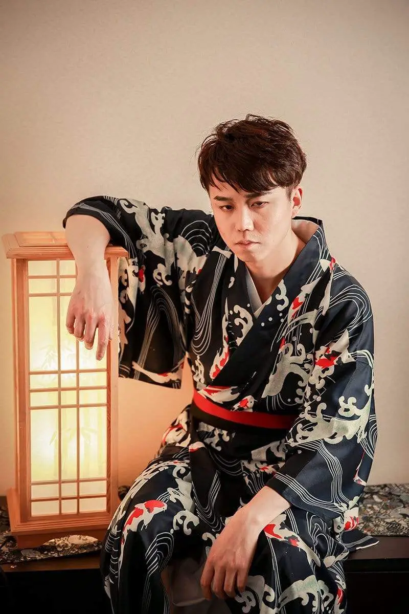 black traditional kimono