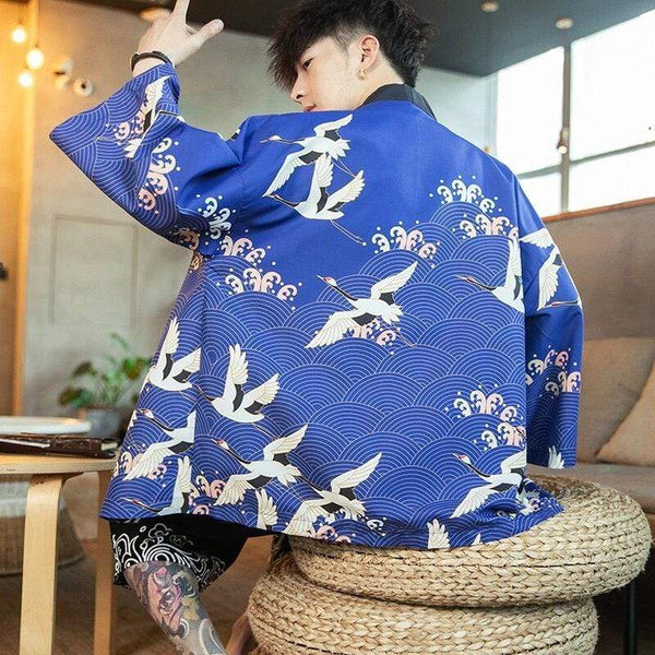 Blue Bird Kimono Jacket | Japanese Temple