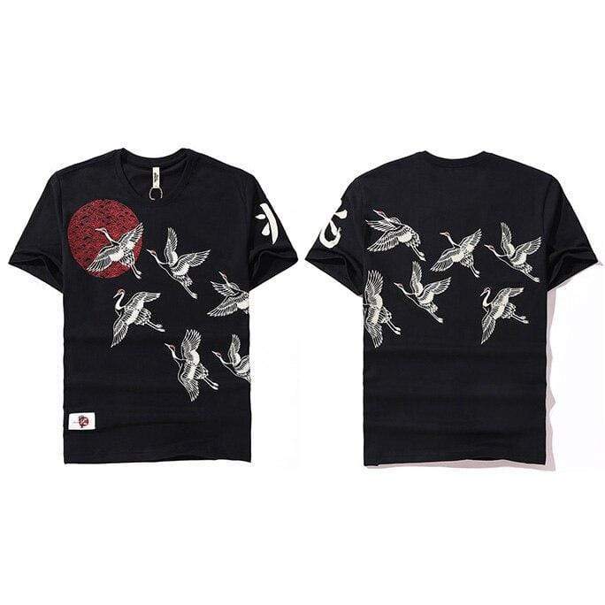 Crowned Crane Japanese T-Shirt | Japanese Temple