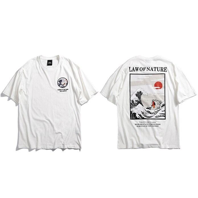 Funny Cat Waves </br> Japanese Shirt